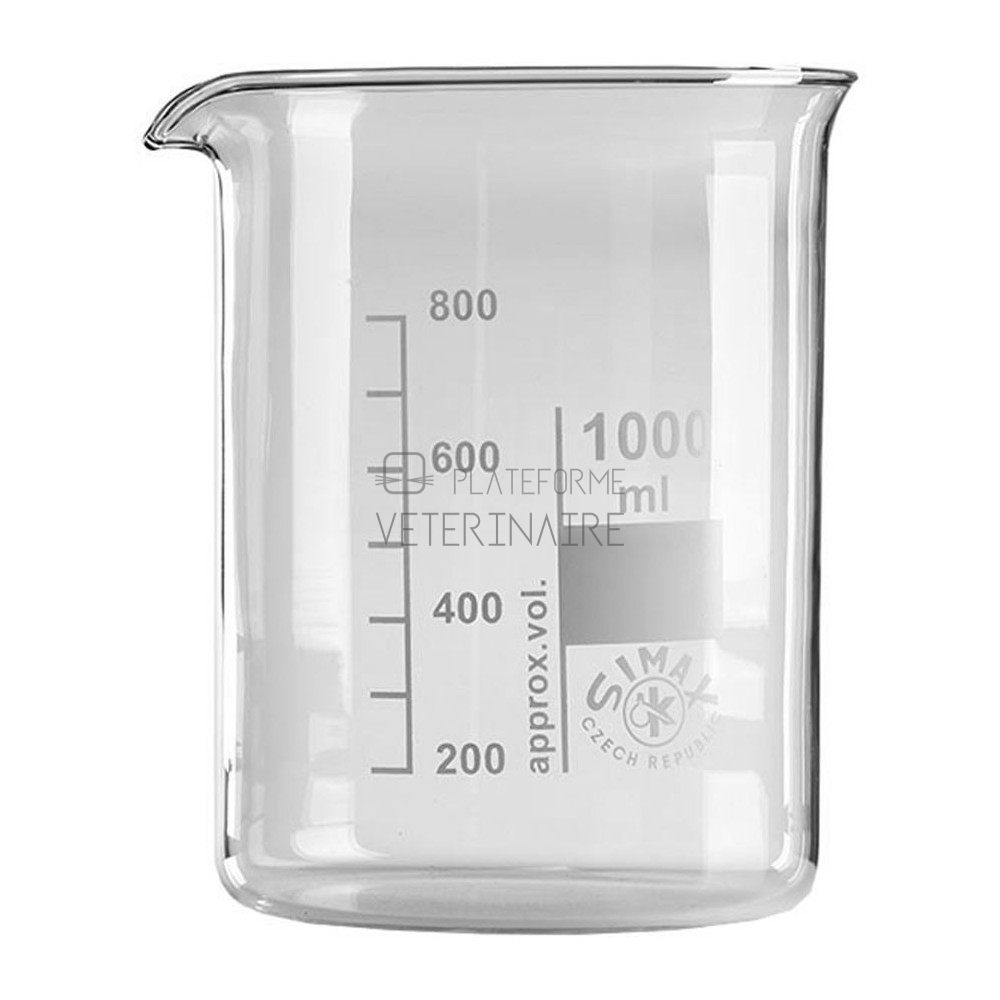 BECHER VERRE BORO FORME BASSE AVEC BEC 800 ML