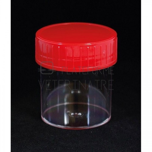 FLACON PRELEVEMENT PS 160 ML 60X70  MM CAPE ROUGE (X360)