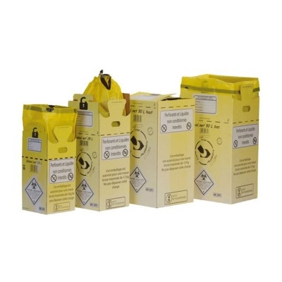 CAISSE CARTON P/DASRI A/SAC PLASTIQUE JAUNE - 50L (X 10)