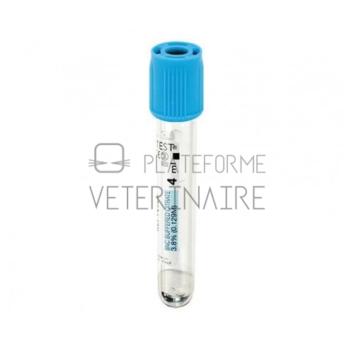 TUBE SS VIDE VACUTEST PET 3.6ML/5ML CITRATE COAG.3.8% STER (X 100)