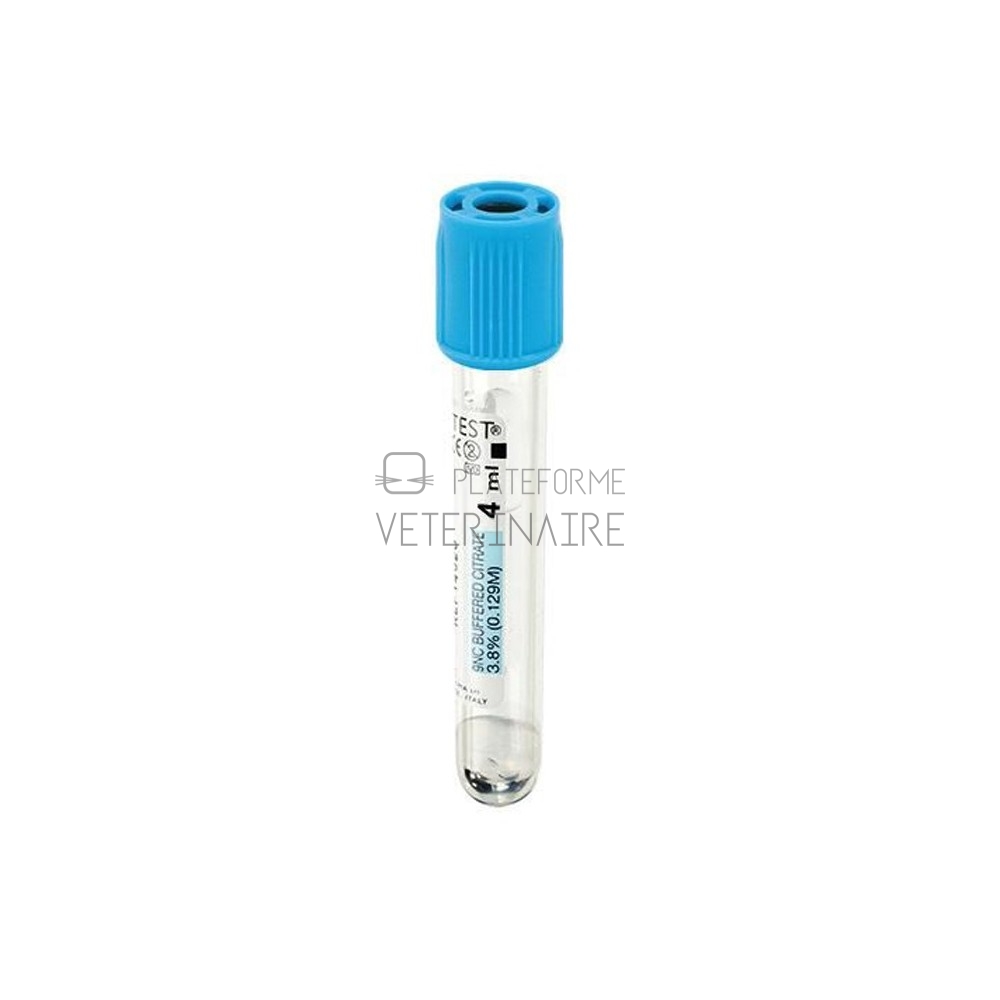 TUBE SS VIDE VACUTEST PET 3.6ML/5ML CITRATE COAG.3.8% STER (X 100)