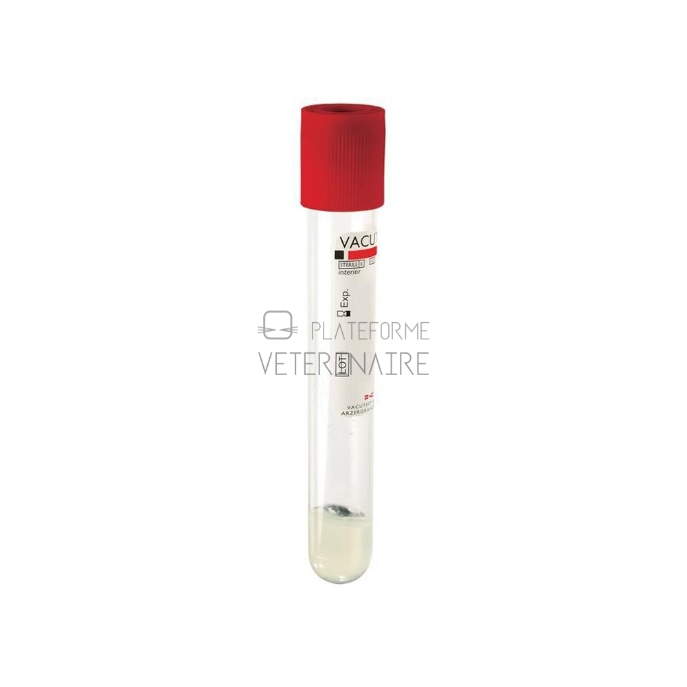 TUBE PRELEVEMENT VACUTEST 10ML SEC/GEL STERILE (X 100)