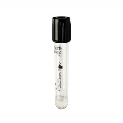 TUBE SS VIDE VACUTEST PET 1.6ML/5ML CITRATE VS 3.8% NOIR STE (X 100)