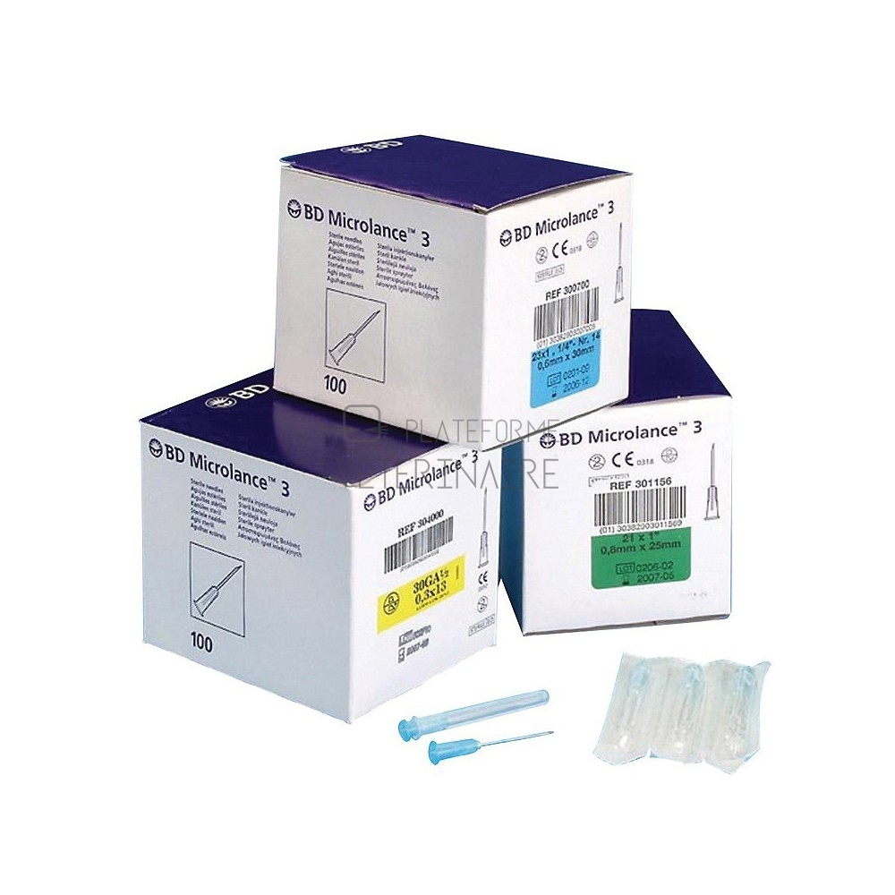 AIGUILLE STERILE 16MM 8/10 21G (X 100)