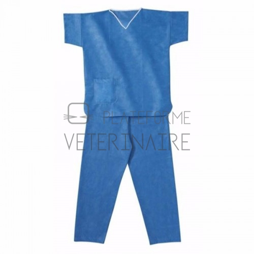 PYJAMA DE BLOC NON STERILE NONTISSE TAILLE XXL BLEU (X 50)