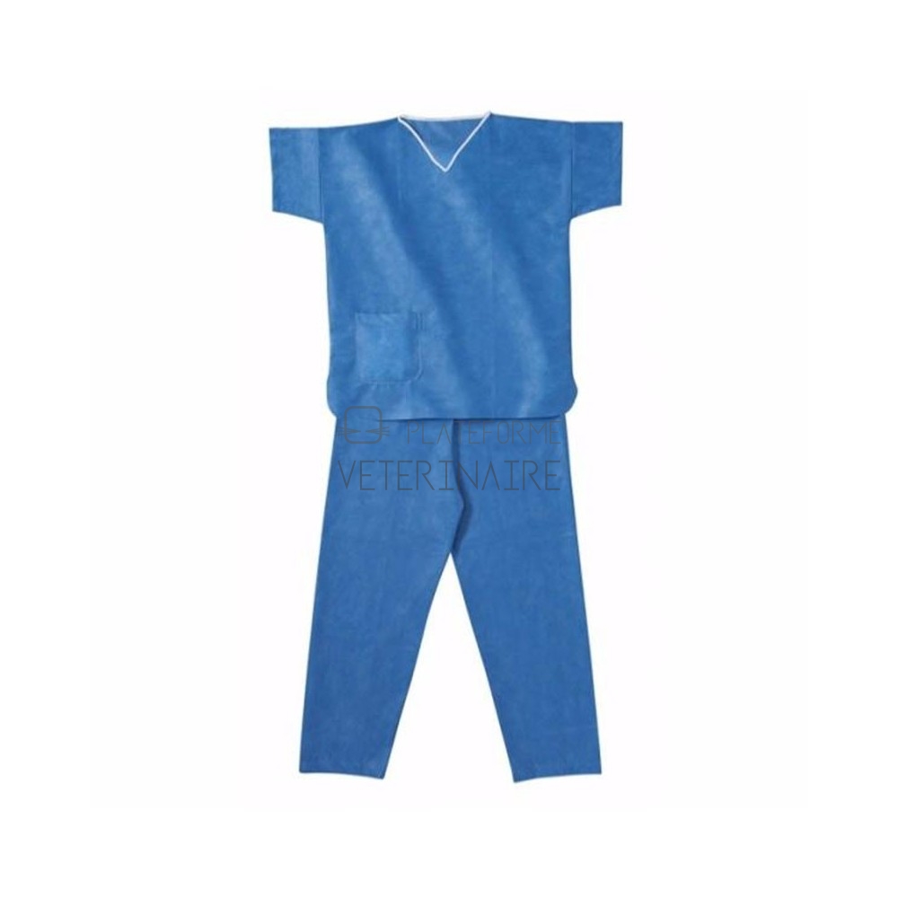 PYJAMA DE BLOC NON STERILE NONTISSE TAILLE XXL BLEU (X 50)