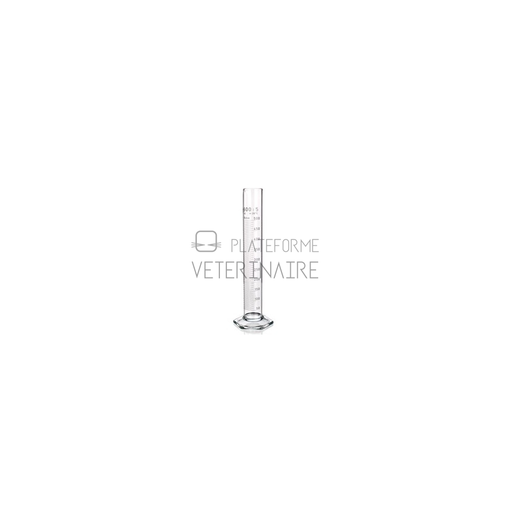 EPROUVETTE VERRE CLASSE B GRADUATION BLANCHE 500ML EPROUVETTE VERRE CLASSE B GRADUATION BLANCHE 500ML