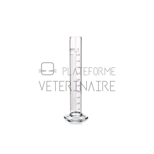 EPROUVETTE VERRE  CLASSE B  GRADUATION BLANCHE 100ML