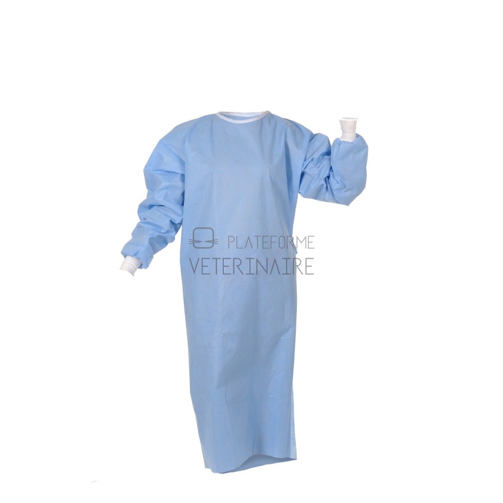 CASAQUE STD BLEUE STERILE A/PASSE POUCE XXL (X 40)