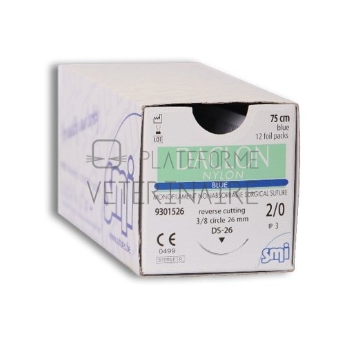 DACLON NYLON BLACK DEC.0,2 (10/0) PT 3/8 2X6.40MM-220µM 30CM (X12)