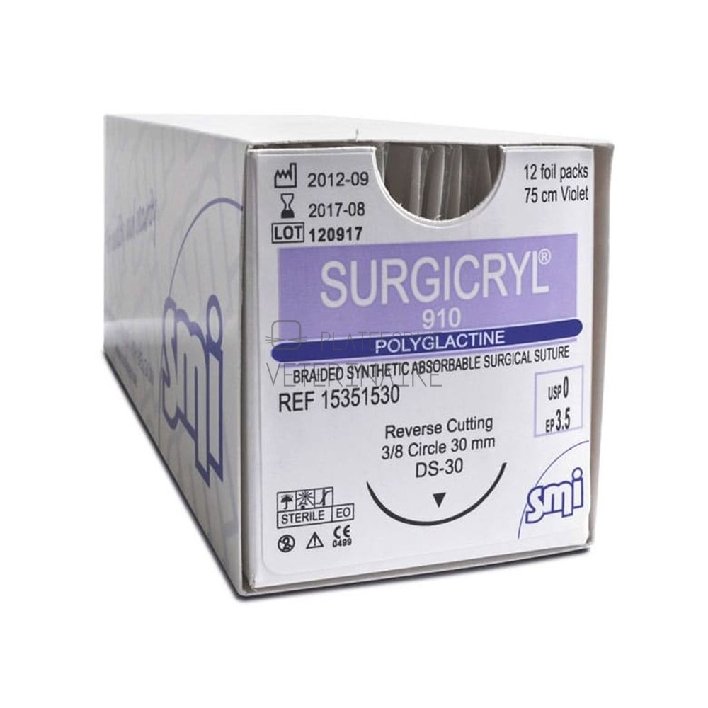 SURGICRYL 910 90CM DEC.5 (2) AIG.1/2 CERC.TRIANG.40MM (X 12) SURGICRYL 910 90CM DEC.5 (2) AIG.1/2 CERC.TRIANG.40MM (X 12)