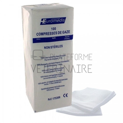 COMPRESSE NONTISSE NS 4 PLIS 10 X 10CM (BOITE DE 100)