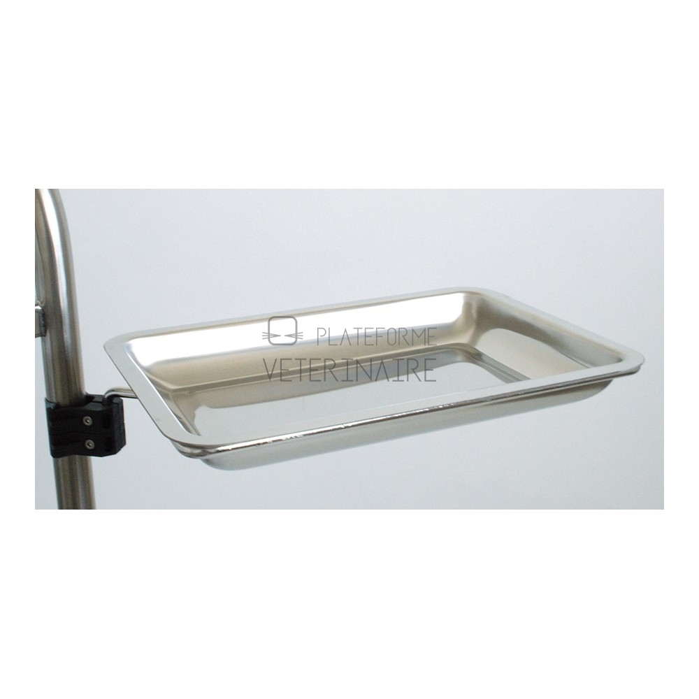 PORTE-PLATEAU + PLATEAU INOX 26X18CM P/GUERIDON