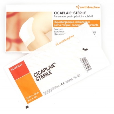 PANSEMENT CICAPLAIE STERILE 10CM X 8CM (BTE 5)