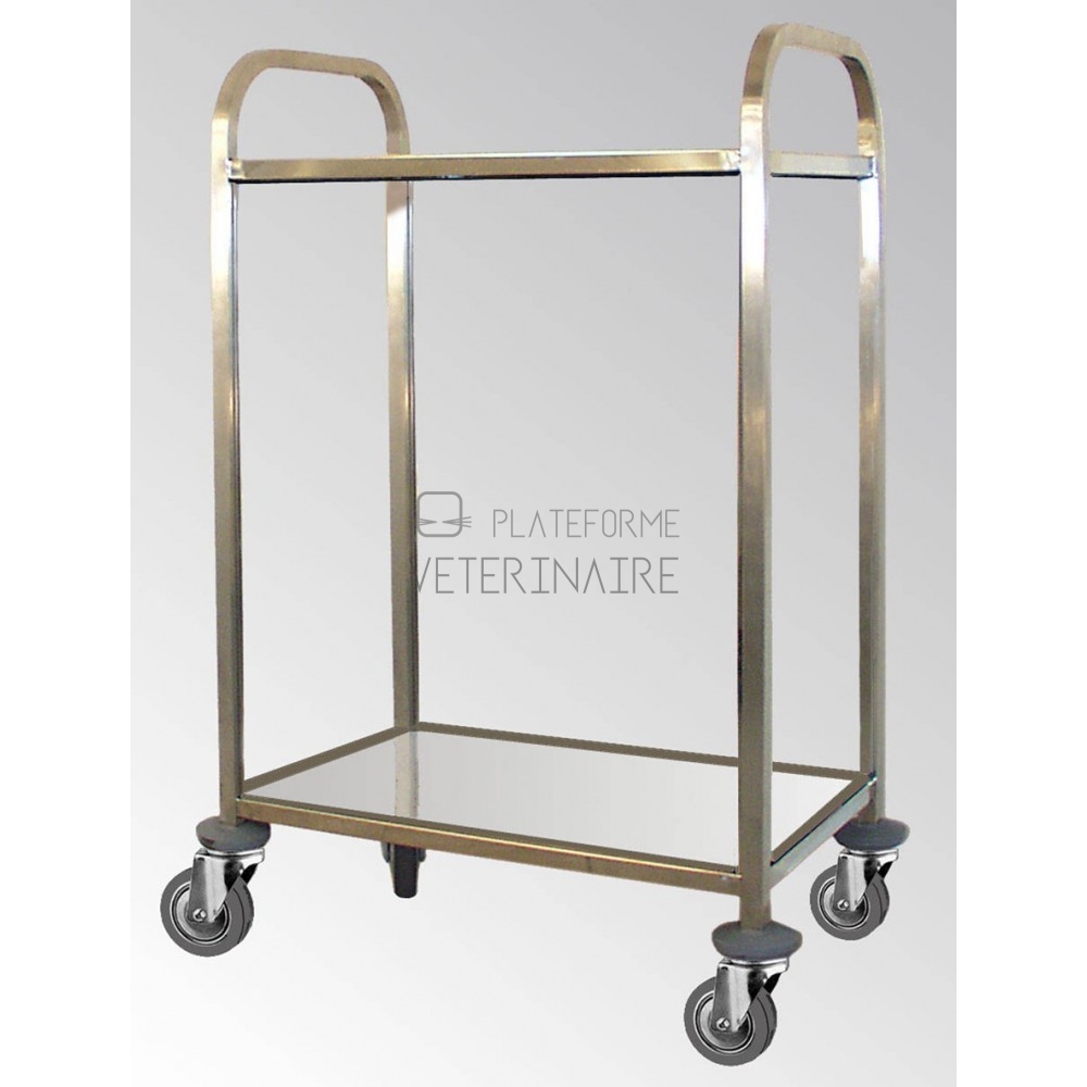 CHARIOT INOX 2 PLATEAUX 75 X 50 CM REF 000137 COMPLET