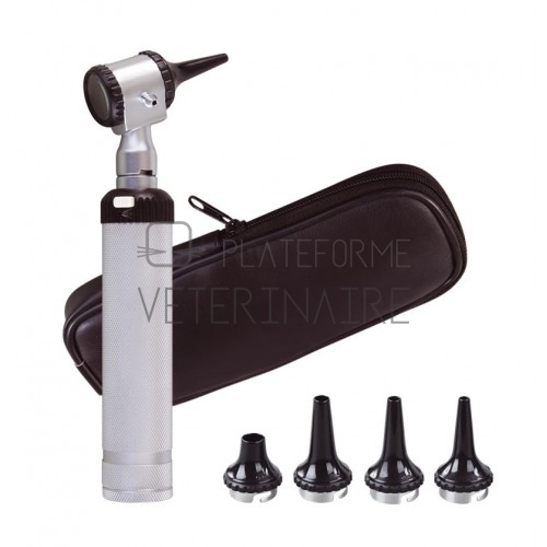 OTOSCOPE MANCHE METAL AVEC 4 SPECULUMS