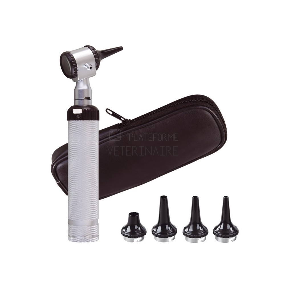 OTOSCOPE MANCHE METAL AVEC 4 SPECULUMS