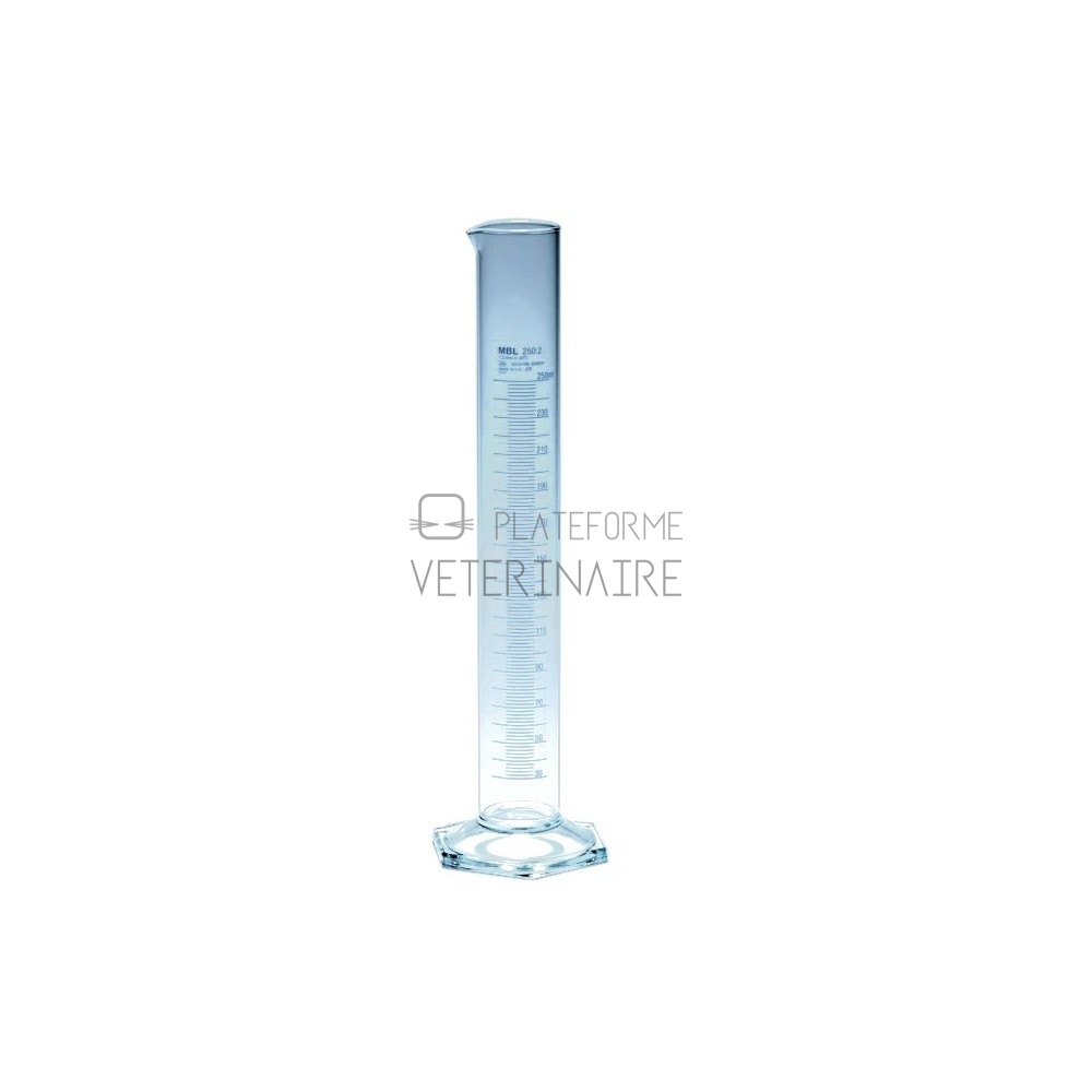 EPROUVETTE FORME HAUTE GRADUEE VERRE BORO   50 ML DIV. 1 ML