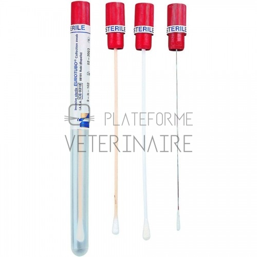 ECOUVILLON STERILE SOUS TUBE TIGE BOIS + COTON (X 500)