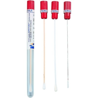 ECOUVILLON STERILE SOUS TUBE TIGE BOIS + COTON (X 500)