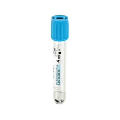 TUBE SS VIDE VACUTEST PET 3.15ML/5ML CITRATE COAG.3.2% STER (X100)