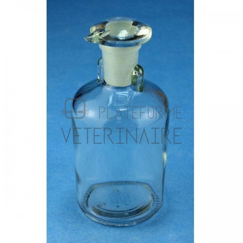 Flacon de 50 ml en verre transparent avec compte-gouttes blanc