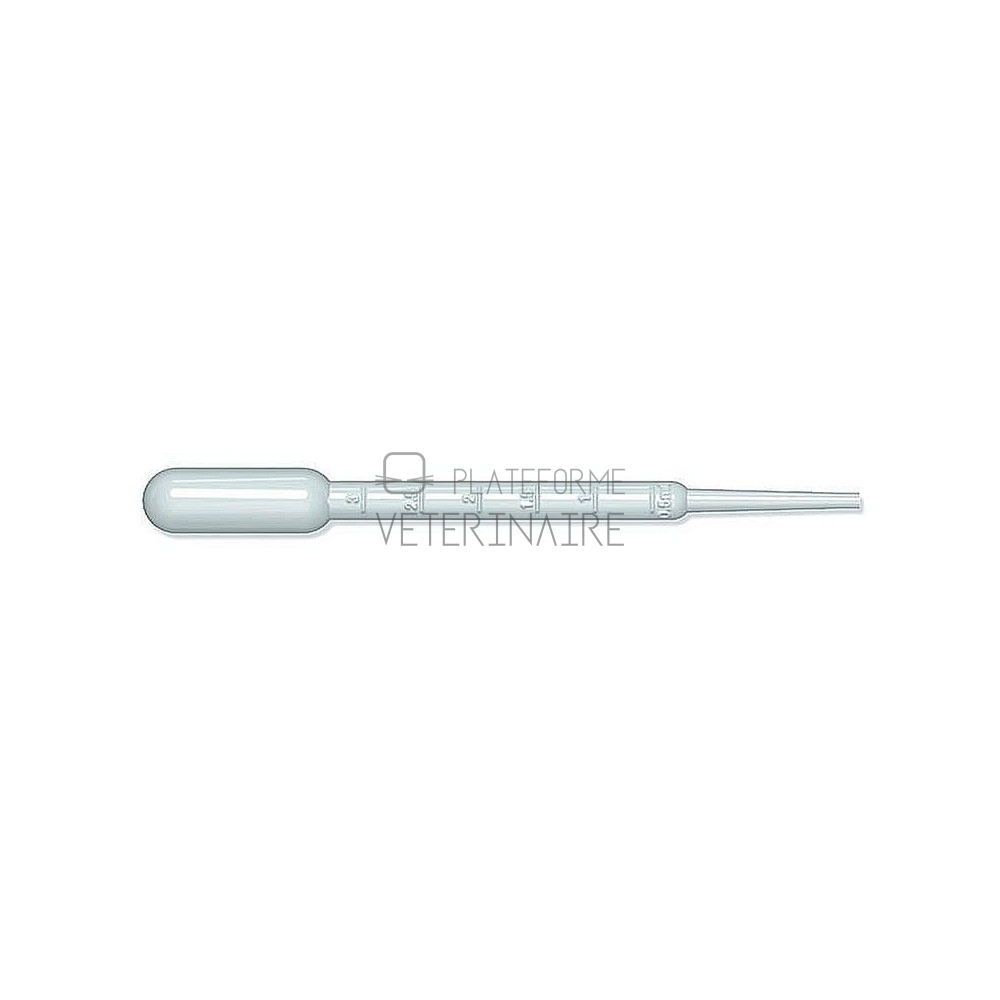 PIPETTE PLAST.COMPTE GOUTTE NS CAPAC. 3ML A/BULBE (X 500)