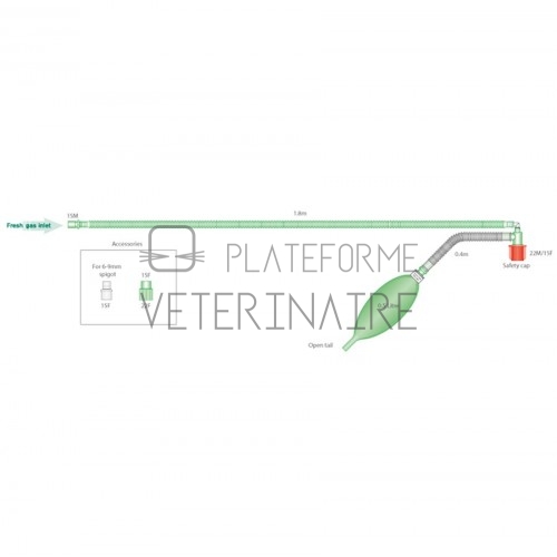 CIRCUIT ANESTHESIE EN T MAPLESON F  PEDIATRIQUE (X 15)