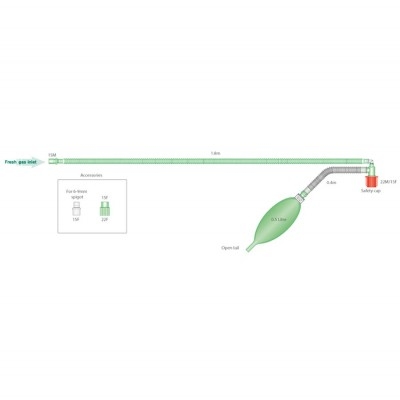 CIRCUIT ANESTHESIE EN T MAPLESON F  PEDIATRIQUE (X 15)