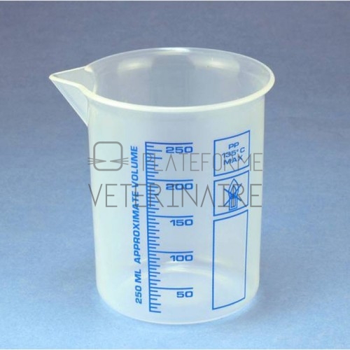 BECHER PLASTIQUE POLYPROPYLENE GRADUE 100 ML