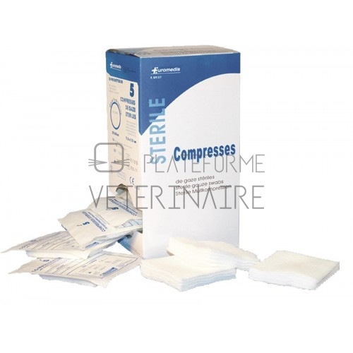 COMPRESSE STERILE 17F / 12 PLIS  SACHET INDIVI. 5 X 5 CM (X 100)