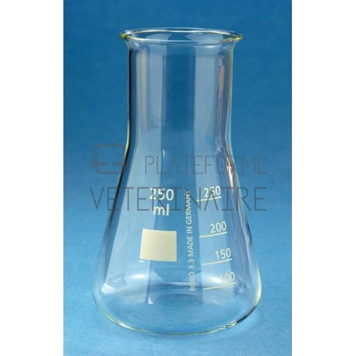 ERLENMEYER VERRE BORO COL LARGE GRADUE 100 ML