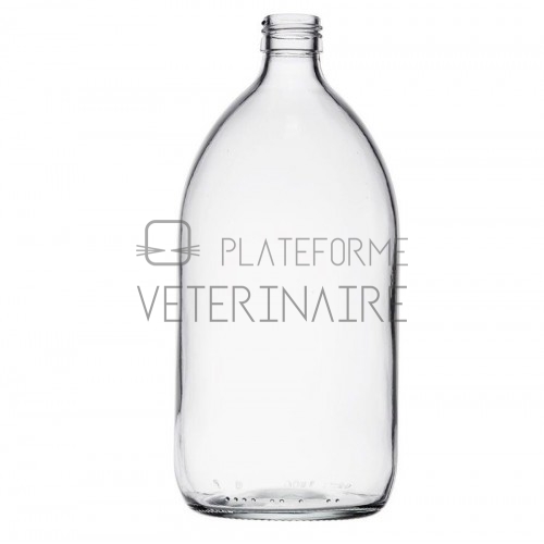 FLACON SIROP VERRE BLANC 250 ML + BOUCHON (LES 49)