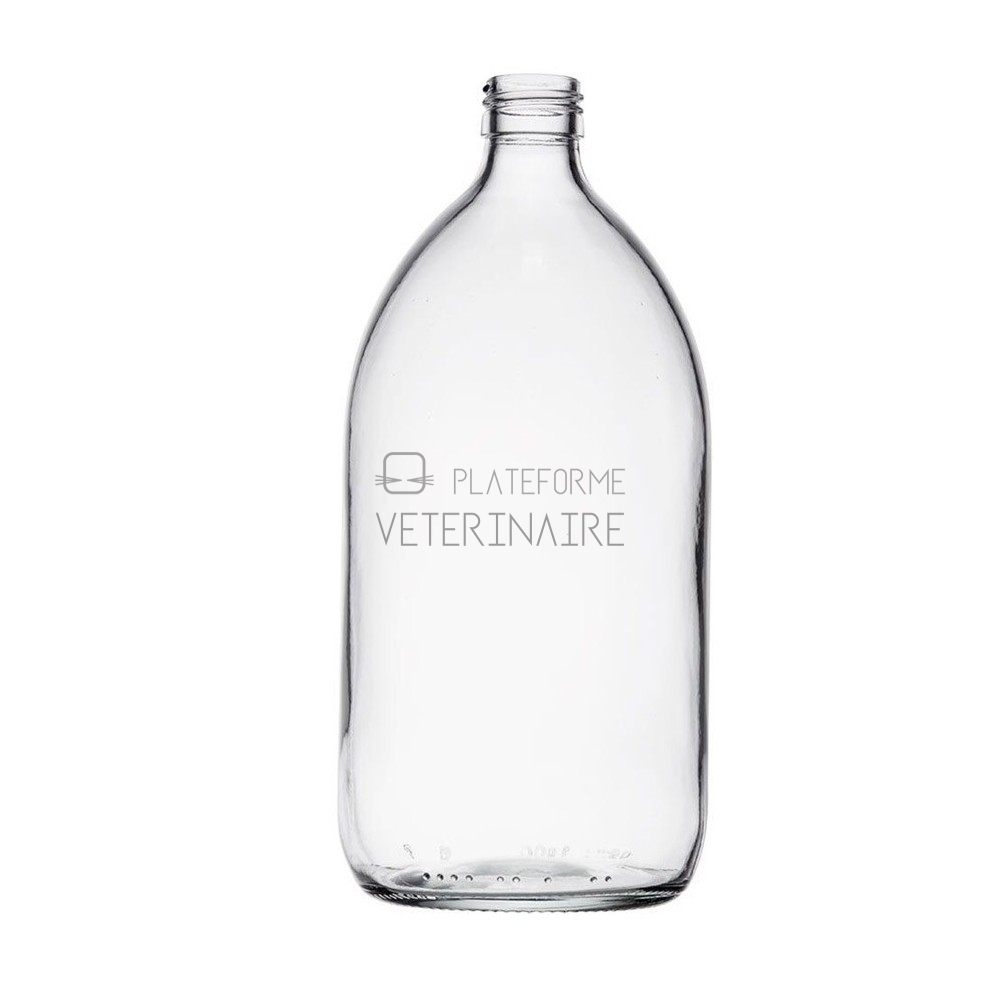 FLACON SIROP VERRE BLANC 250 ML + BOUCHON (LES 49)