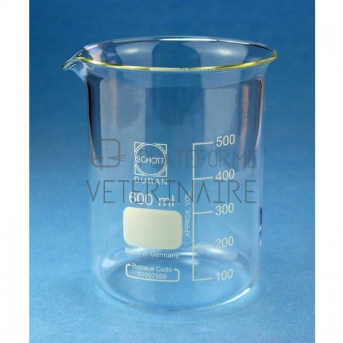 BECHER VERRE BORO FORME BASSE AVEC BEC 25 ML