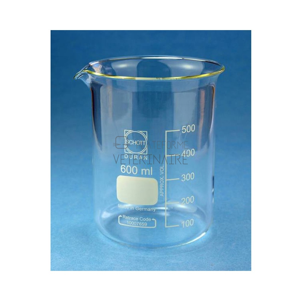 BECHER VERRE BORO FORME BASSE AVEC BEC 25 ML