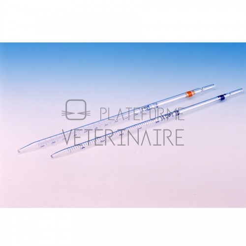 PIPETTE GRADUEE 0,5 ML 0 EN HAUT 1/100