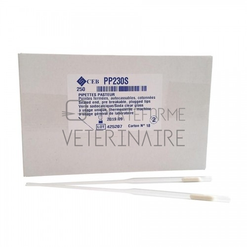 PIPETTE PASTEUR COTONNEES  270 MM (X 100)