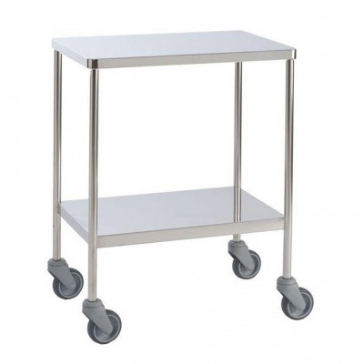 TABLE A INSTRUMENTS FIXE INOX 2 PLATEAUX 60 X 40CM