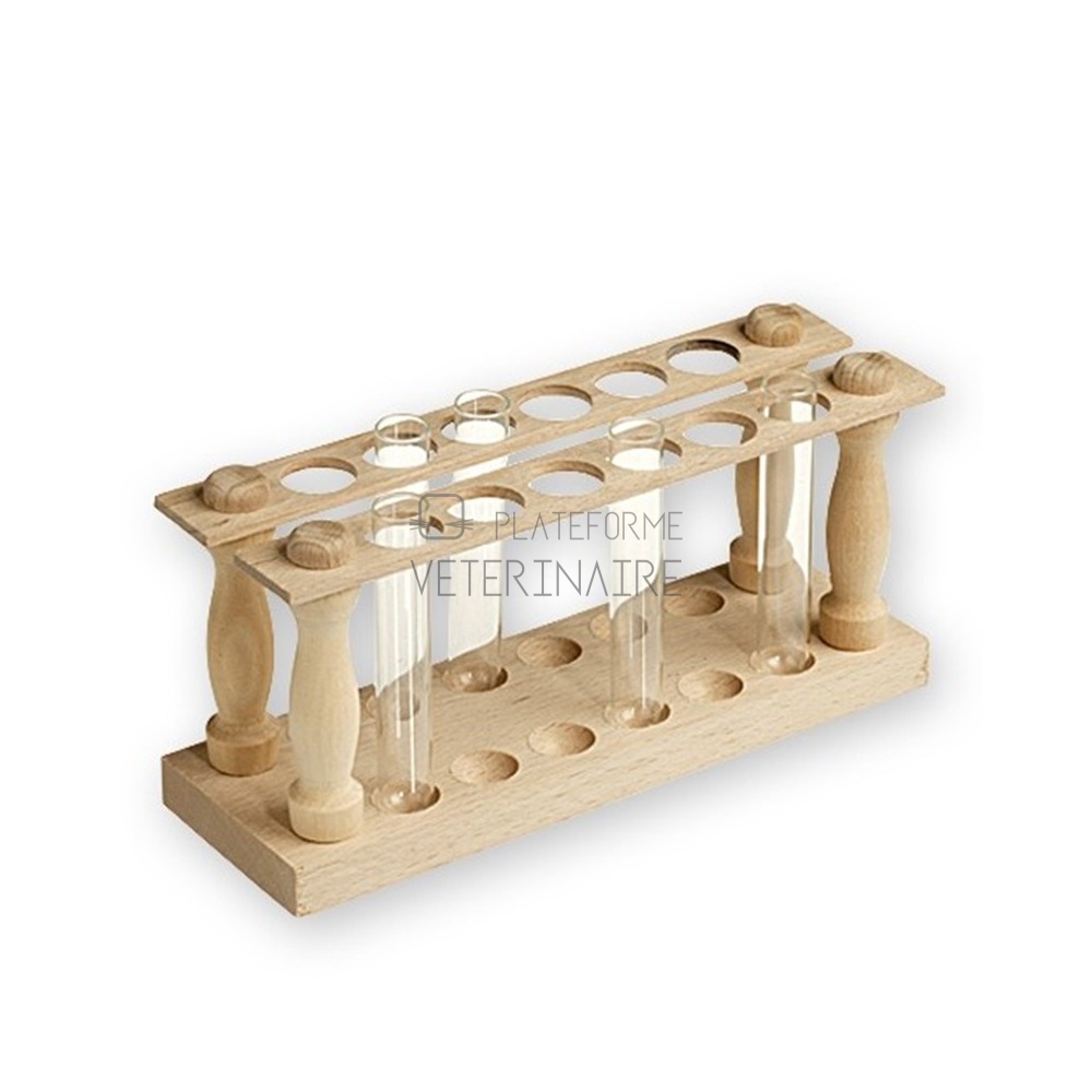 PORTOIR BOIS POUR 6 TUBES HEMOLYSE DIAM.16MM PORTOIR BOIS POUR 6 TUBES HEMOLYSE DIAM.16MM